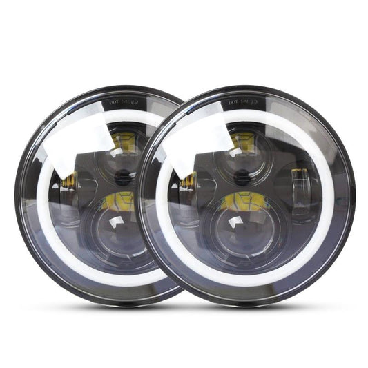 2 Pcs 7 Inch Ip68 Waterproof 6500K 75W Cree Led Headlight Hi / Lo Beam Driving Lamp For Jeep Wrangler Jk Tj Lj