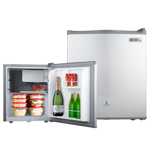 GECKO 57L Portable Camping Bar Fridge with Freezer 12V/24V, Silver