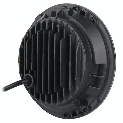 2 Pcs 7 Inch Dc12V 6000K - 6500K 50W Car Led Headlight Cree Lamp Beads For Jeep Wrangler / Harley Support App + Bluetooth Control Black