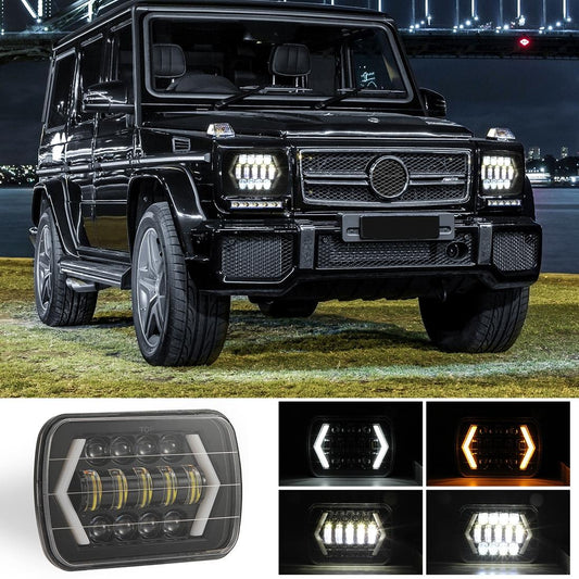 7 Inch H4 Dc 9V - 30V 3000Lm 6000K 30W Ip67 8Led Lamp Beads Car Square Shape Led Headlight Lamps For Jeep Wrangler